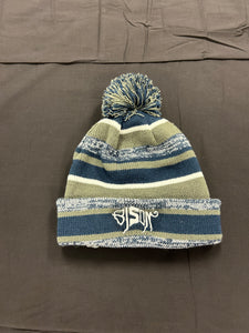 Beanie Navy/Gray Embroidered